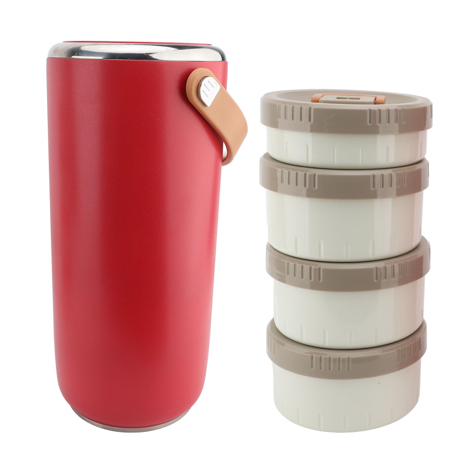 Naroote Tarro de Comida Aislado Al Vacío, Lonchera a Prueba de Fugas Sellada de Boca Ancha de Acero Inoxidable de 3,4 L, Contenedor de Comida Caliente Portátil para el Picnic de la Escuela de