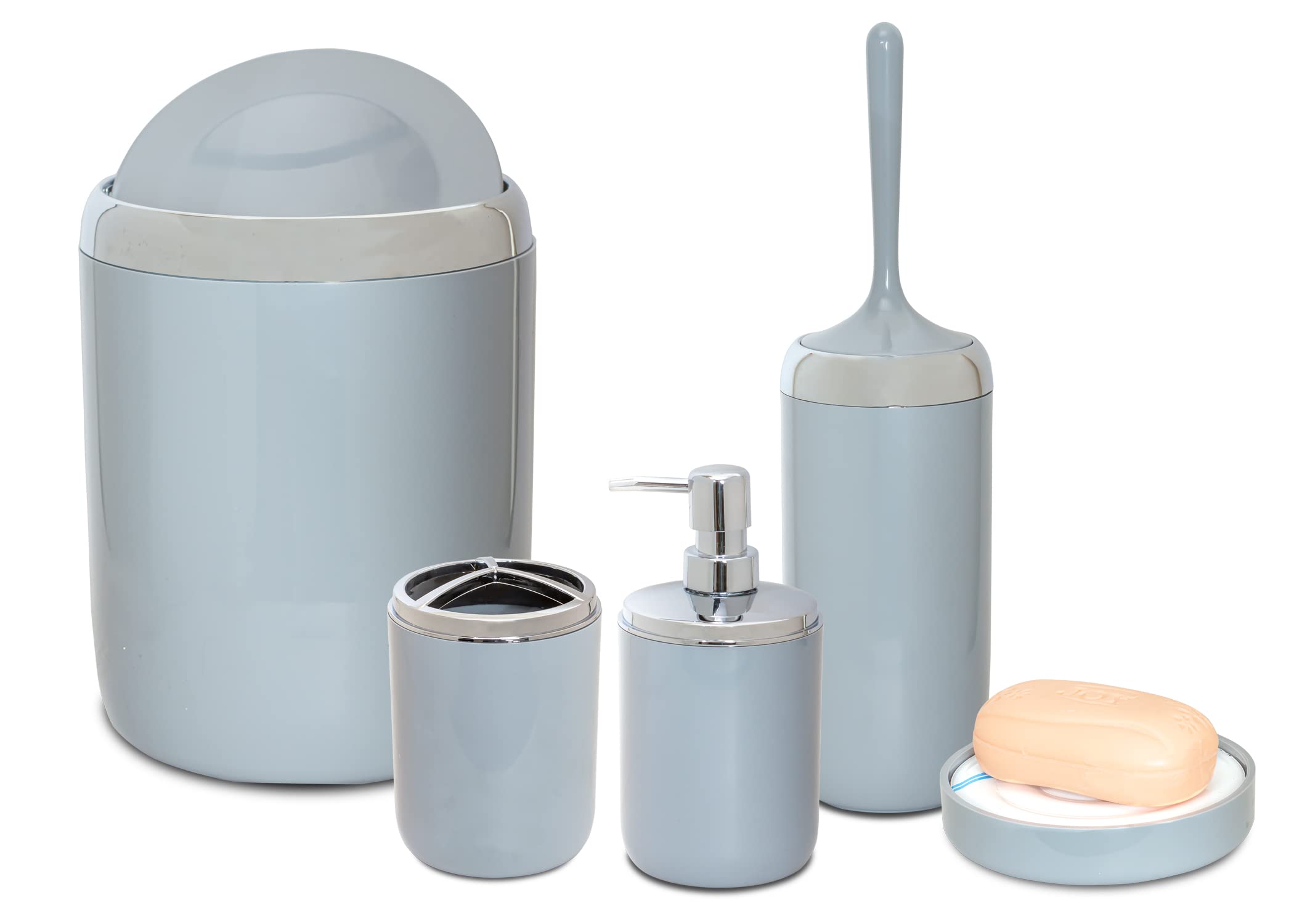 Primanova LİMA XL KROM DEKORLU BANYO SETİ/GRİ