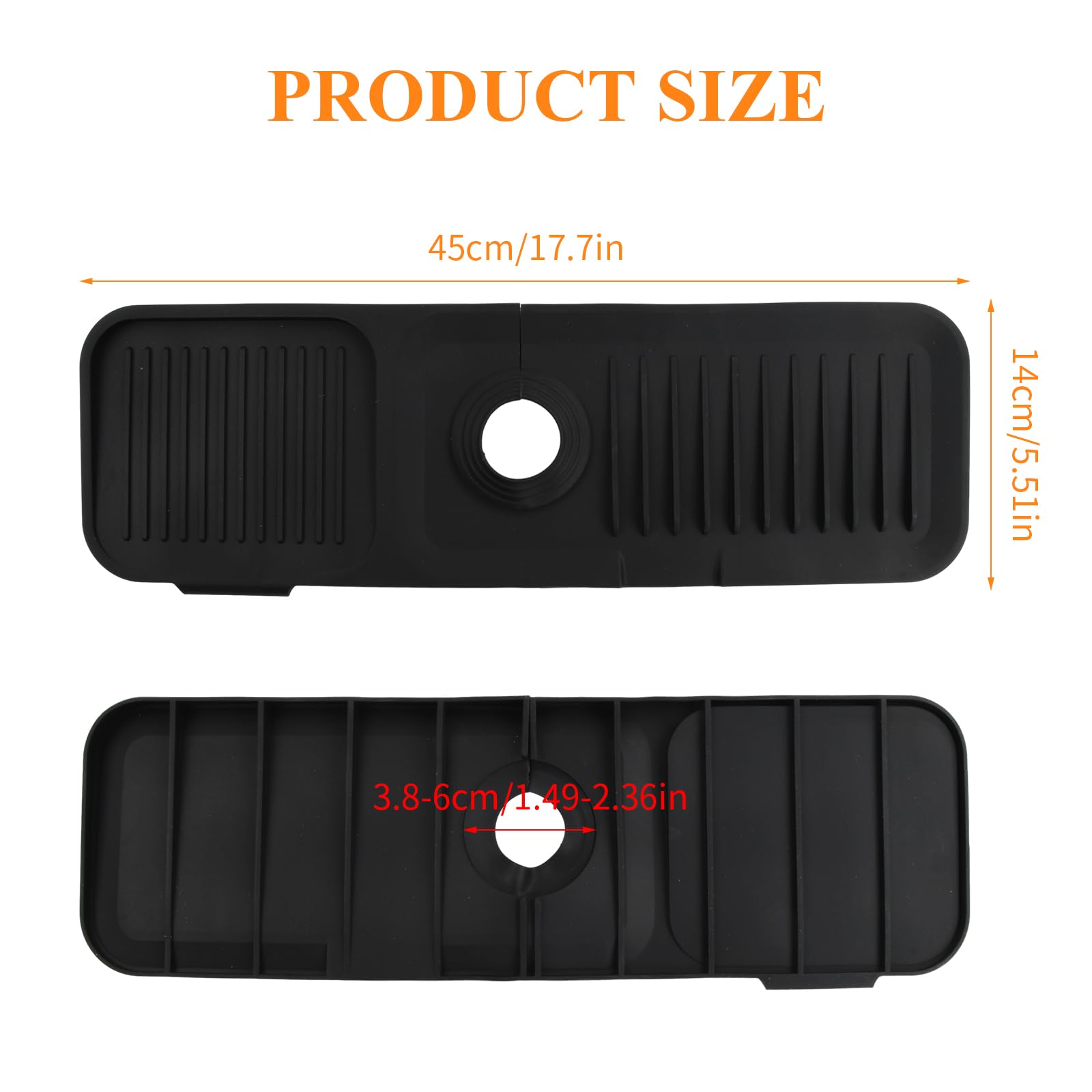 Paraspruzzi per lavello da cucina, 61 cm in silicone, tappetino per lavello da cucina, tappetino assorbente per rubinetto, tappetino assorbente per rubinetto da bagno, tappetino per lavanderia Paraspruzzi per lavello da cucina, 61 cm in silicone, tappetino per lavello da cucina, tappetino assorbente per rubinetto, tappetino assorbente per rubinetto da bagno, tappetino per lavanderia