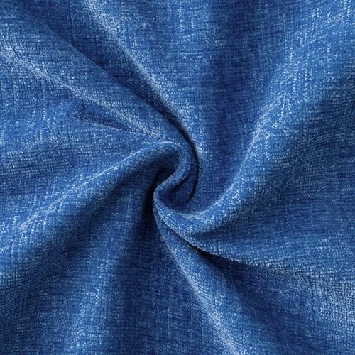 Image of MIULEE Pack of 2 Couch Throw Pillow Covers 18x18 Inch Soft Royal Blue Chenille Pillow Covers for Sofa Living Room Solid Dyed Pillow Cases