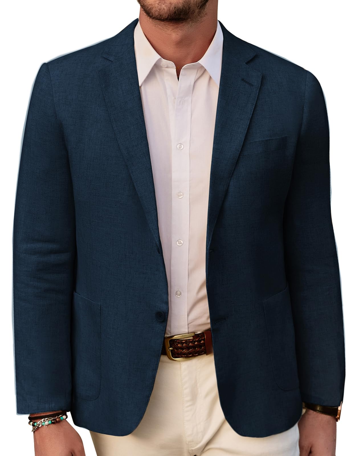 PJ PAUL JONES Herren Casual Slim Fit Leinen Jacke Leichtgewicht 2 Knopf Blazer Sporty Slim fit Leisure Blazer