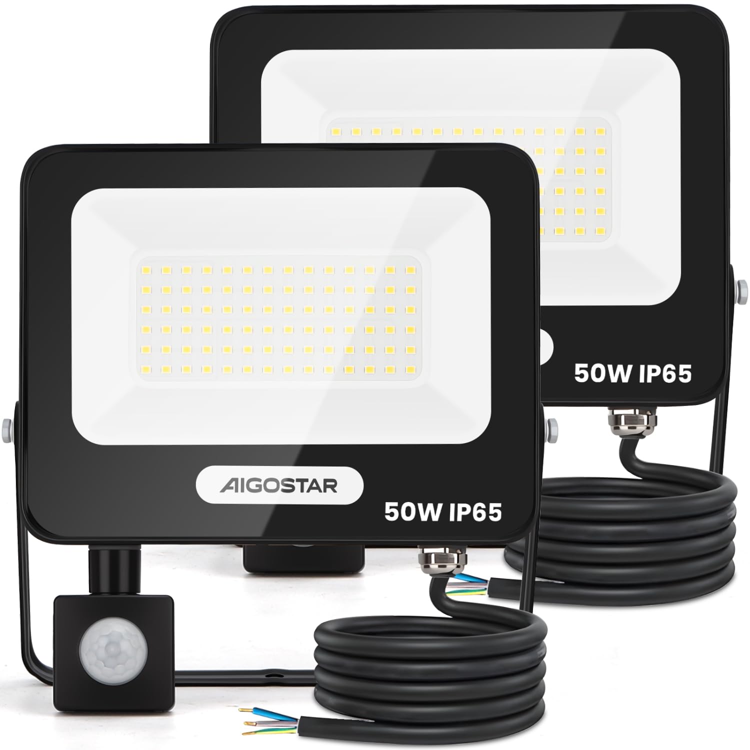 AIGOSTAR FARETTO LED SENSORE DI MOVIMENTO 50W 4000K NATURALE IP65 ULTRASOTTILE - Foto 13