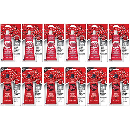 Shoe Goo 3.7 de réparation de chaussures. (clair, noir), 12 Pack (6 Clear, 6 Black)