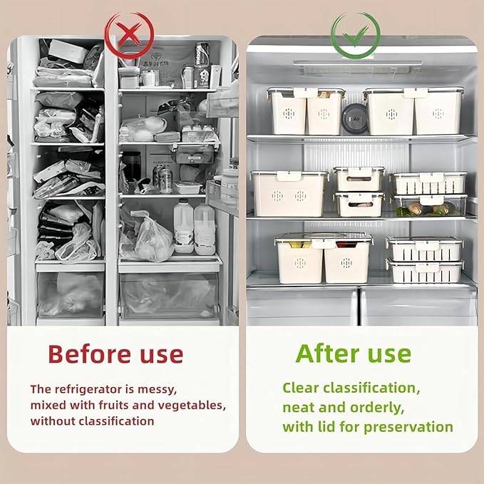 Image of TASMAX Fridge Storage Boxes, Plastic Fridge Containers, Fridge Accessories Items, (MULTI SNACK MASTER 8 COMP)