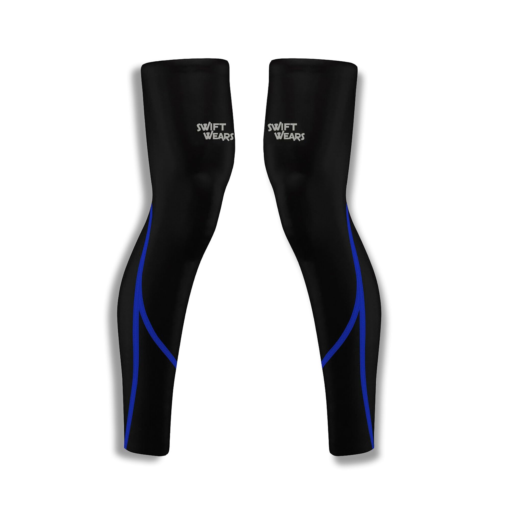 Swift Wear Cycling Leg Warmers for Men & Women Winter Running Thermal Cycle Knee Warmer (Black/Blue, M)