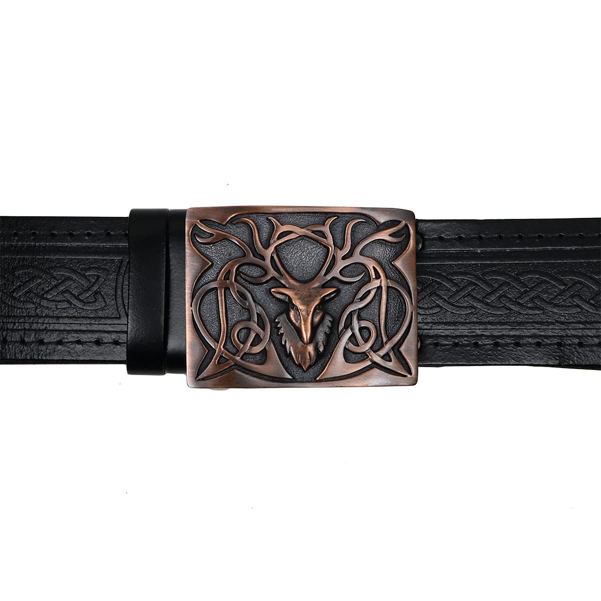 The Celtic Croft Stags Head Bronze Kilt Belt Buckle - Made in Scotland