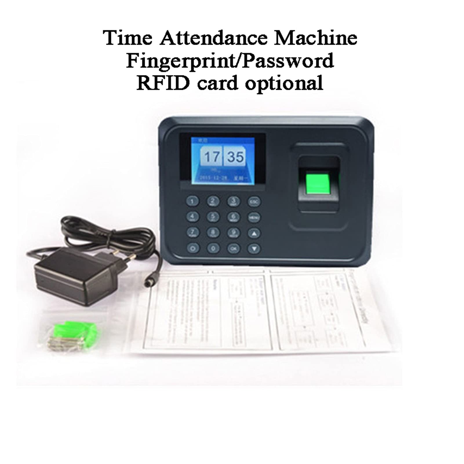 NJBVRS Biometric Employee Attendance Machine Biometric Fingerprint Office Employee Time Attendance Machine Code Password DC5V USB U Card for Small Businesses and Offices