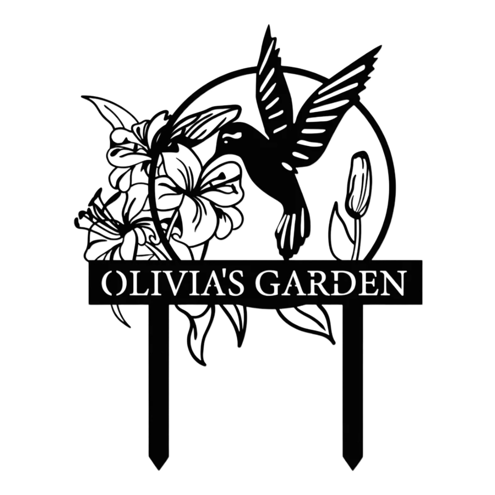 Personalized Garden Signs | Garden Stake Metal Sign | Custom Garden Sign | Customized Bird Garden Name Sign Yard Sign| Garden Signs Decorative Outdoor | Personalized Camping Gifts