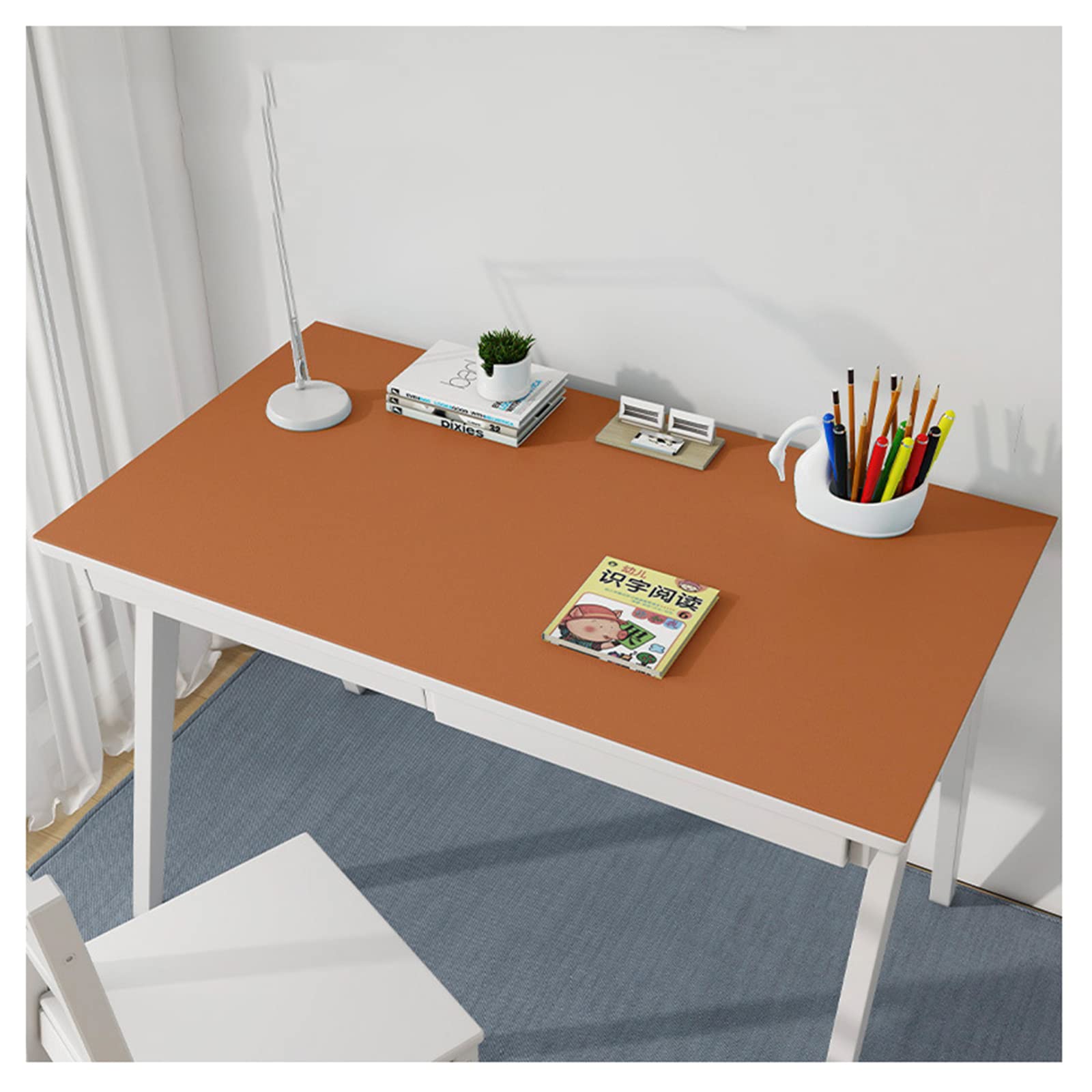 Tappetino in Pelle per Scrivania, Tappetino Mouse Grande, Sottomano per Scrivania Ufficio, Antiscivolo, Impermeabile, Antimacchia Tappetino da Protezione Tavolo da (Size:40×100cm,Color:Marrone chiaro)