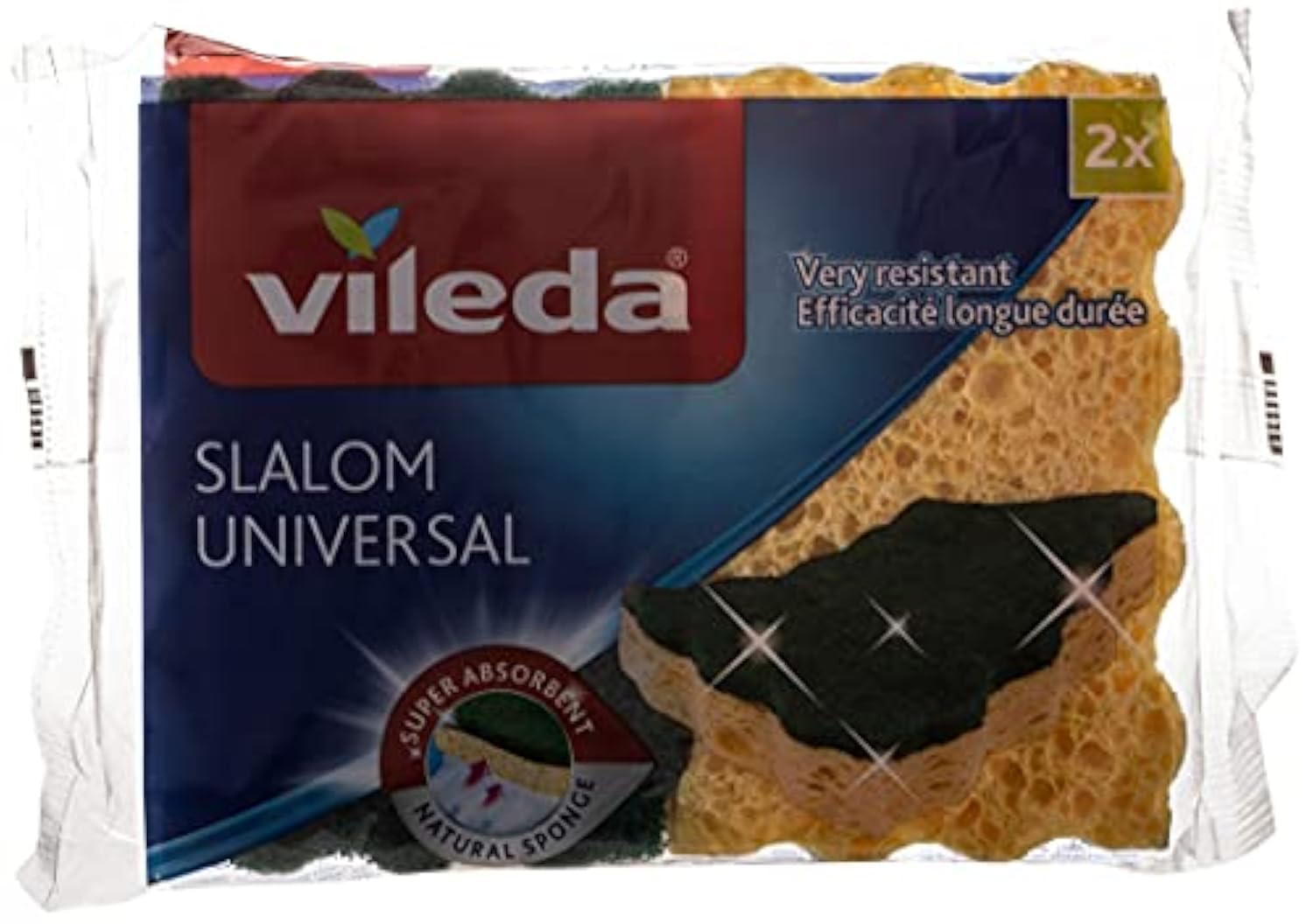 Slalom Universal Viscose Sponge, Environment Friendly, Highly Absorbent, Versatile - 2 Pieces