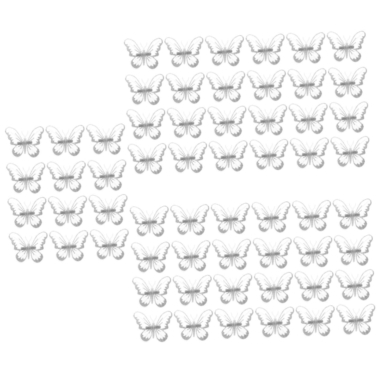 STOBOK 5 Sätze Künstliche Schmetterlingsdekorationen UV Dekorative Schmetterlingsornament Simulation Schmetterlinge Hochzeit Schmetterlingsapplikation Dekorieren Weiße 12 Stücke * 5