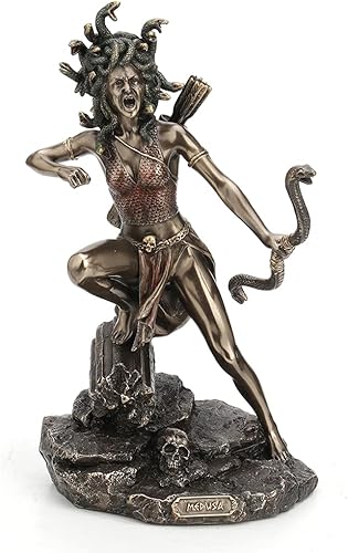 Veronese Design 8 1/2 pulgadas de alto Cazadora Bipedal Medusa Arco y Flecha Arco y Flecha Estatua de Dioses Griegos Decoración del Hogar