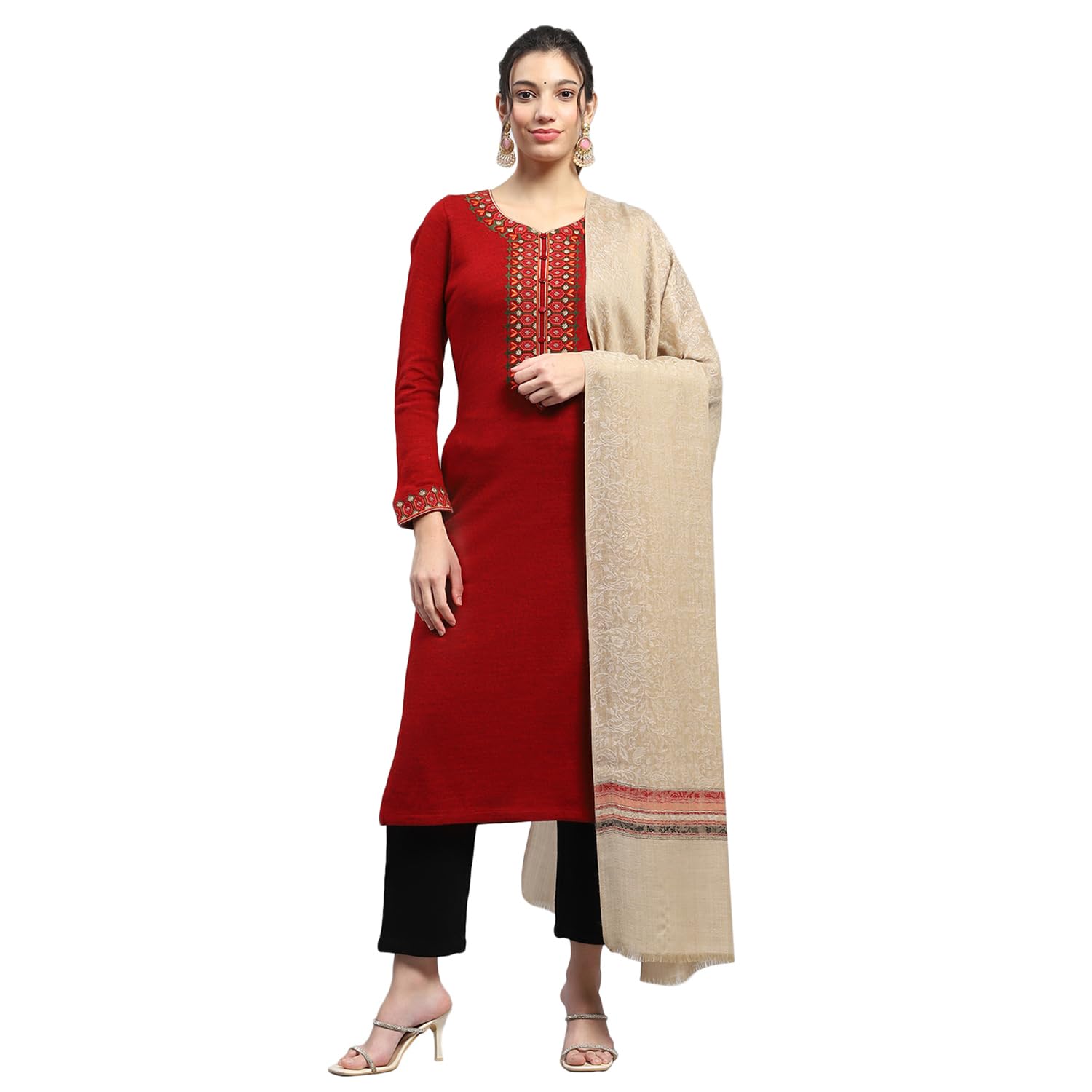 Womens Self Design Reversible Shawl (224SHW7041)-image-9