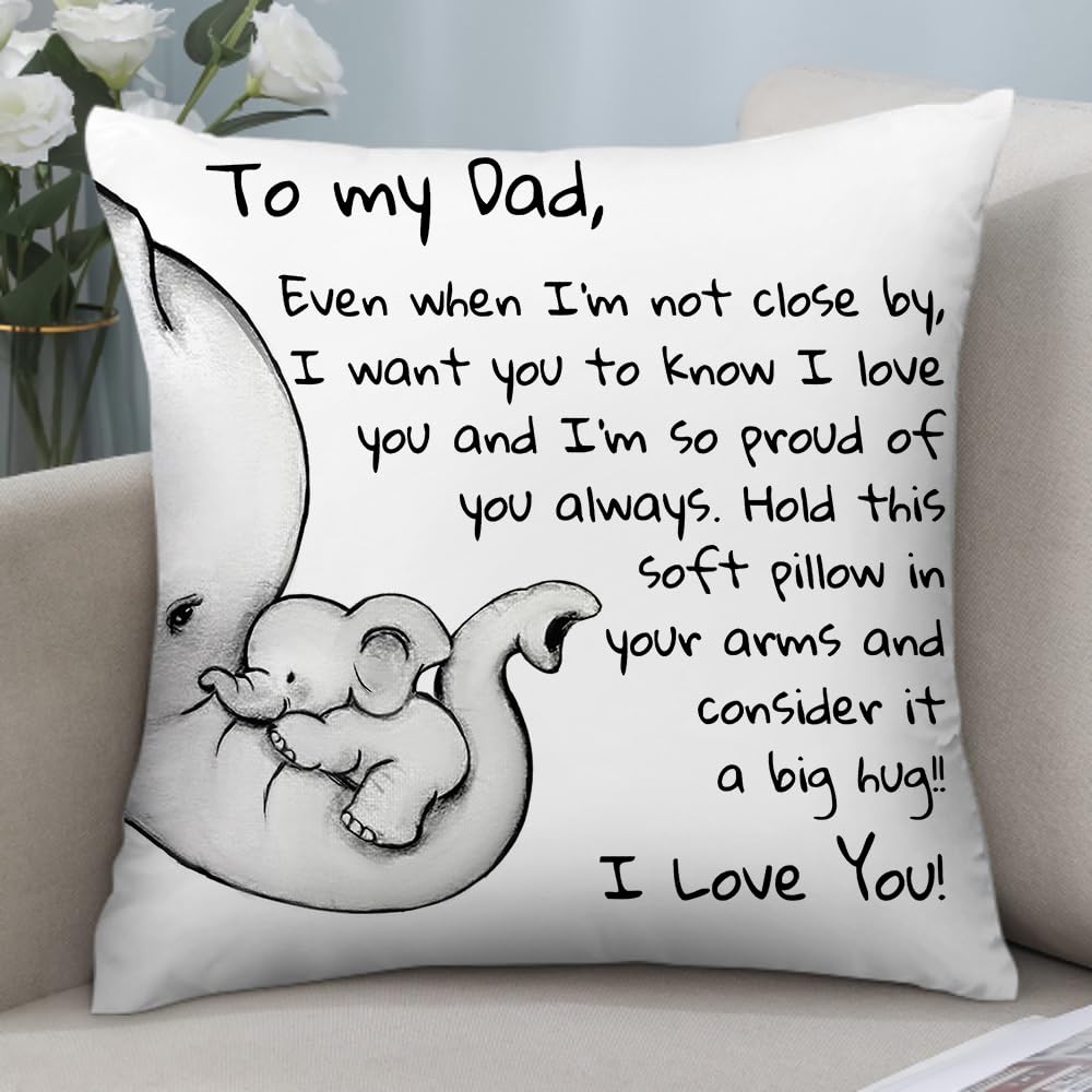 KEIROUTK Cushion Covers 45 x 45 Dad Gifts from Daughter Son Dad Father Daddy Papa Cushion Cover Throw Pillow Cover Cushion Case Thanksgiving Home Bedroom Cushion Covers Sofa Decorative 18x18 inch