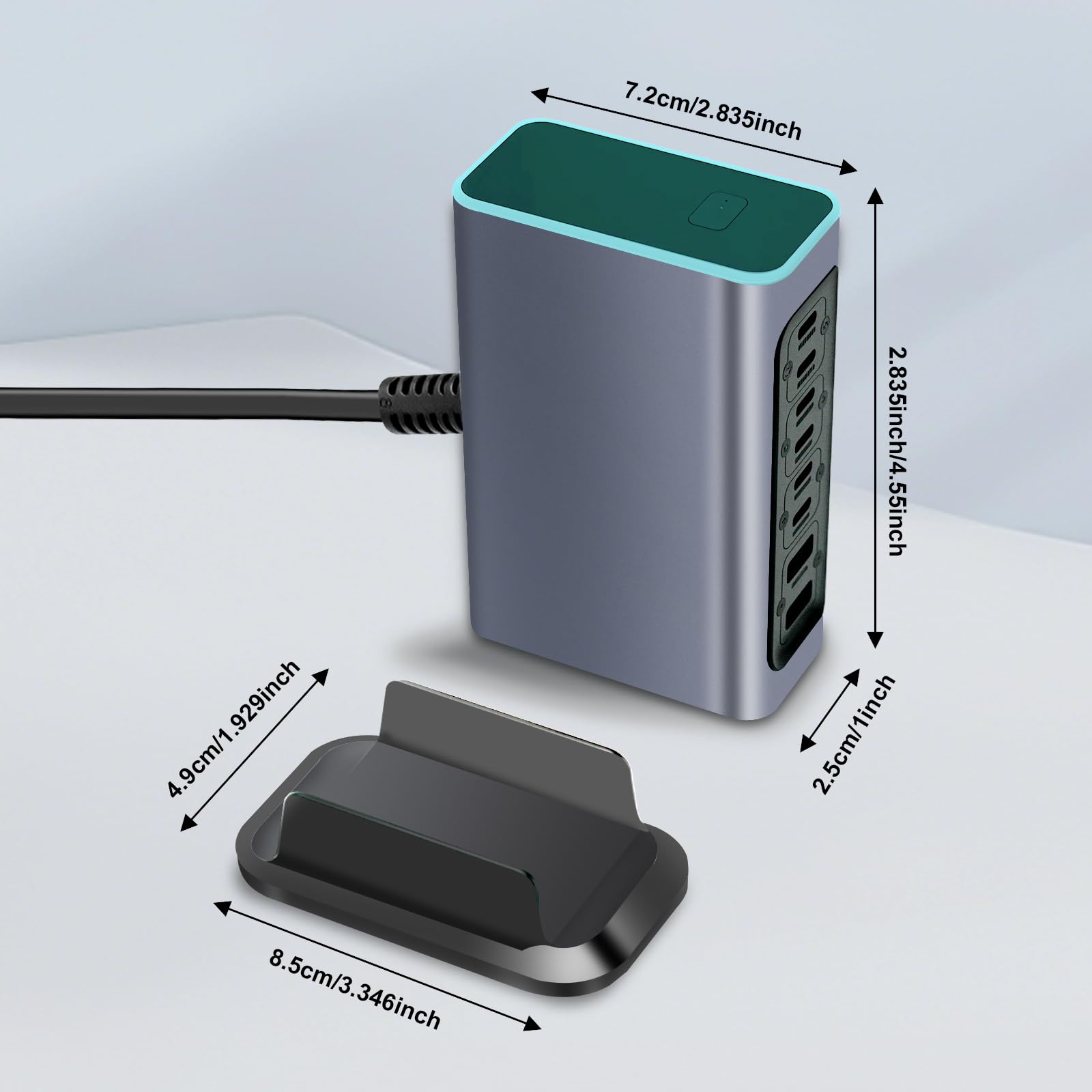 660 W USB C cargador múltiple, 8 puertos cargador rápido estación de carga con 6 USB C + 2 puertos USB A para MacBook Pro/Air, iPad/iPhone 15Pro/Sumsung etc