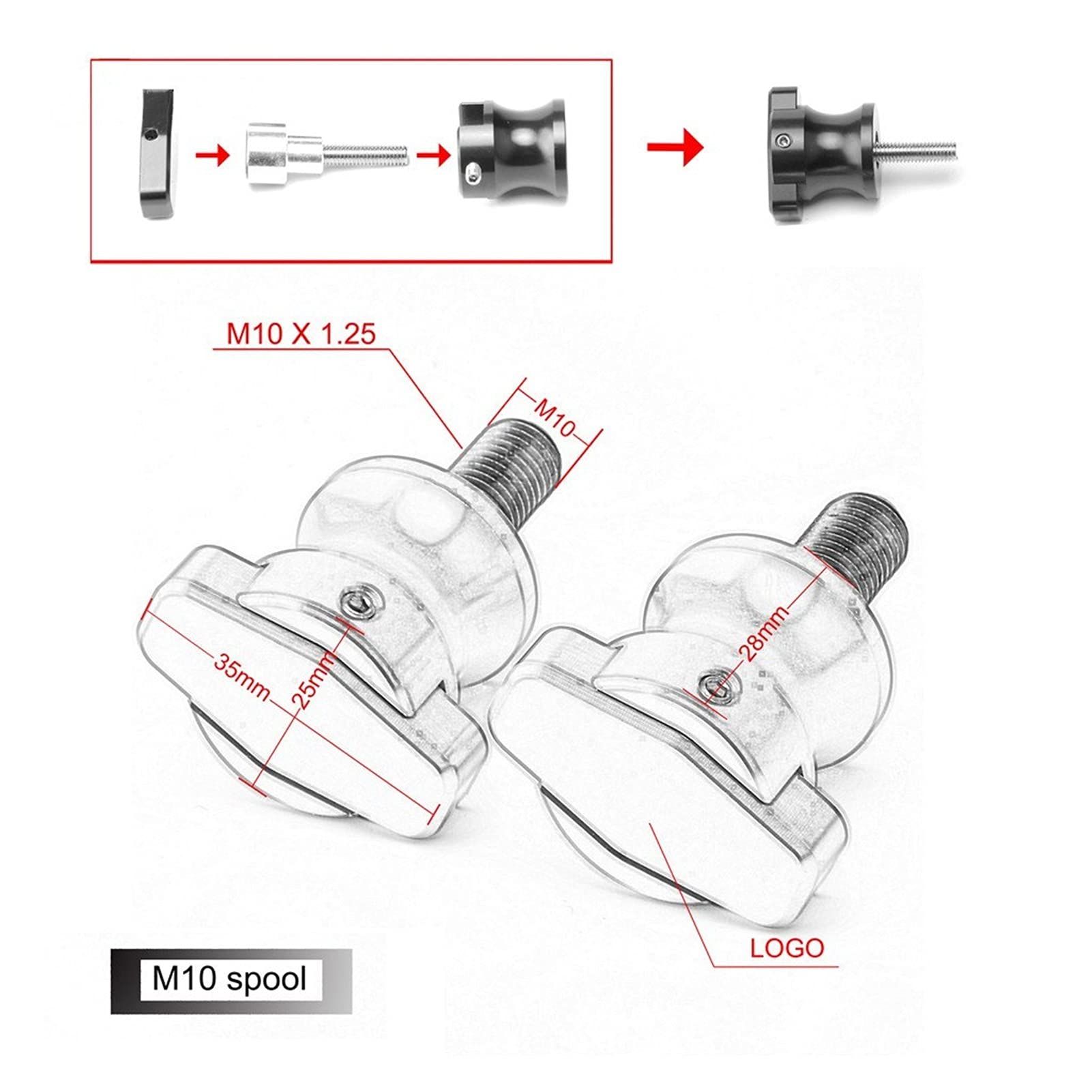 Accessoires Moto Aluminium Supports Bras Oscillant Moto CNC Aluminium Pour Suzuki SV650 - Curseurs De Protection, Style Racing Curseurs Bras Oscillant SV650