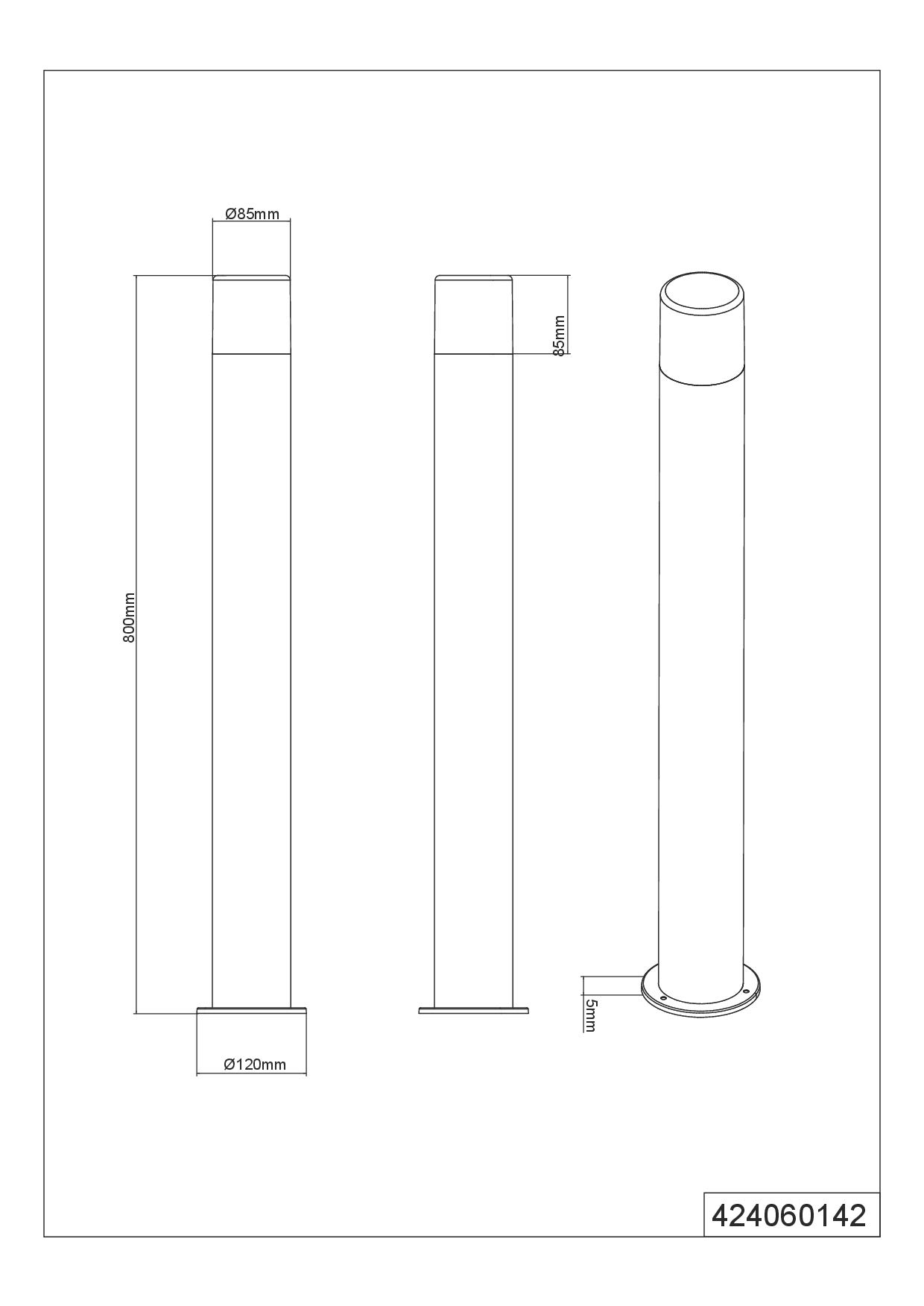 Trio Leuchten Hoosic 424060142 - Lampada da terra per esterni, in alluminio pressofuso, colore: antracite, plastica bianca, 1 lampadina E27