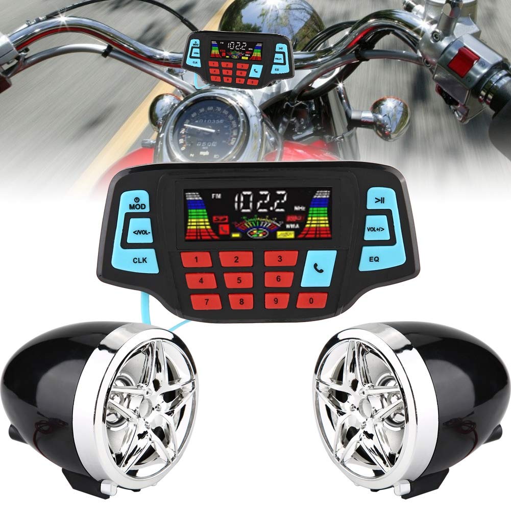Cocosity Haut-parleur stéréo de moto ~Haut-parleur Stéréo Moto Noir MP3