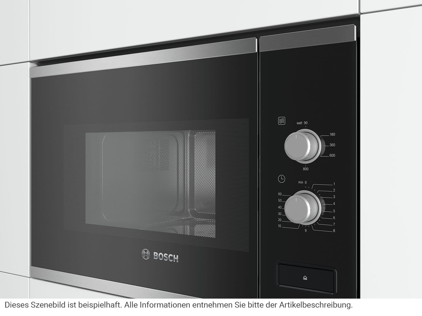 Bosch BFL520MS0 Série 4 - Micro-ondes intégrable, 60 x 38 cm, 21 litres, Inox
