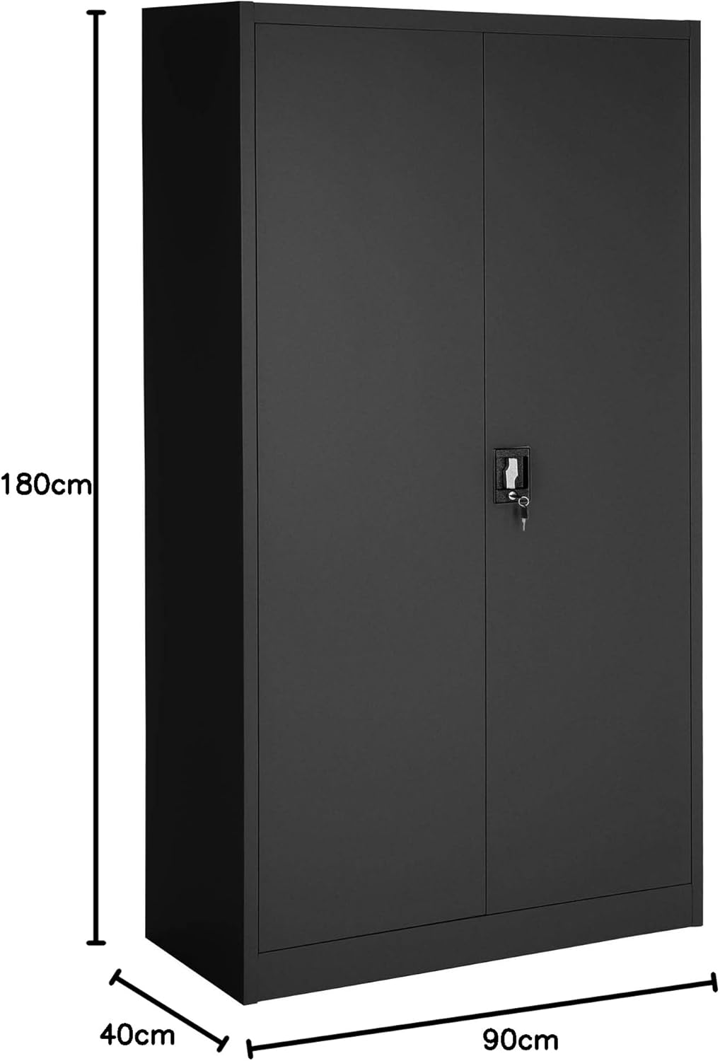 Dimensions diagram of the TecTake Metal Office Cabinet