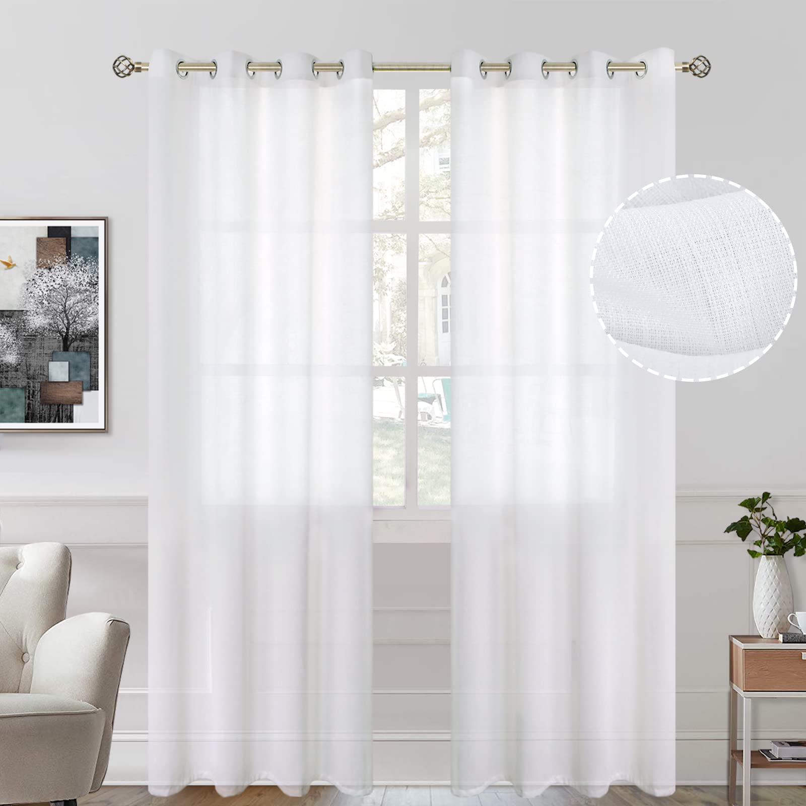 Snapklik.com : BGment Opaque Semi Sheer Curtains For Living Room ...