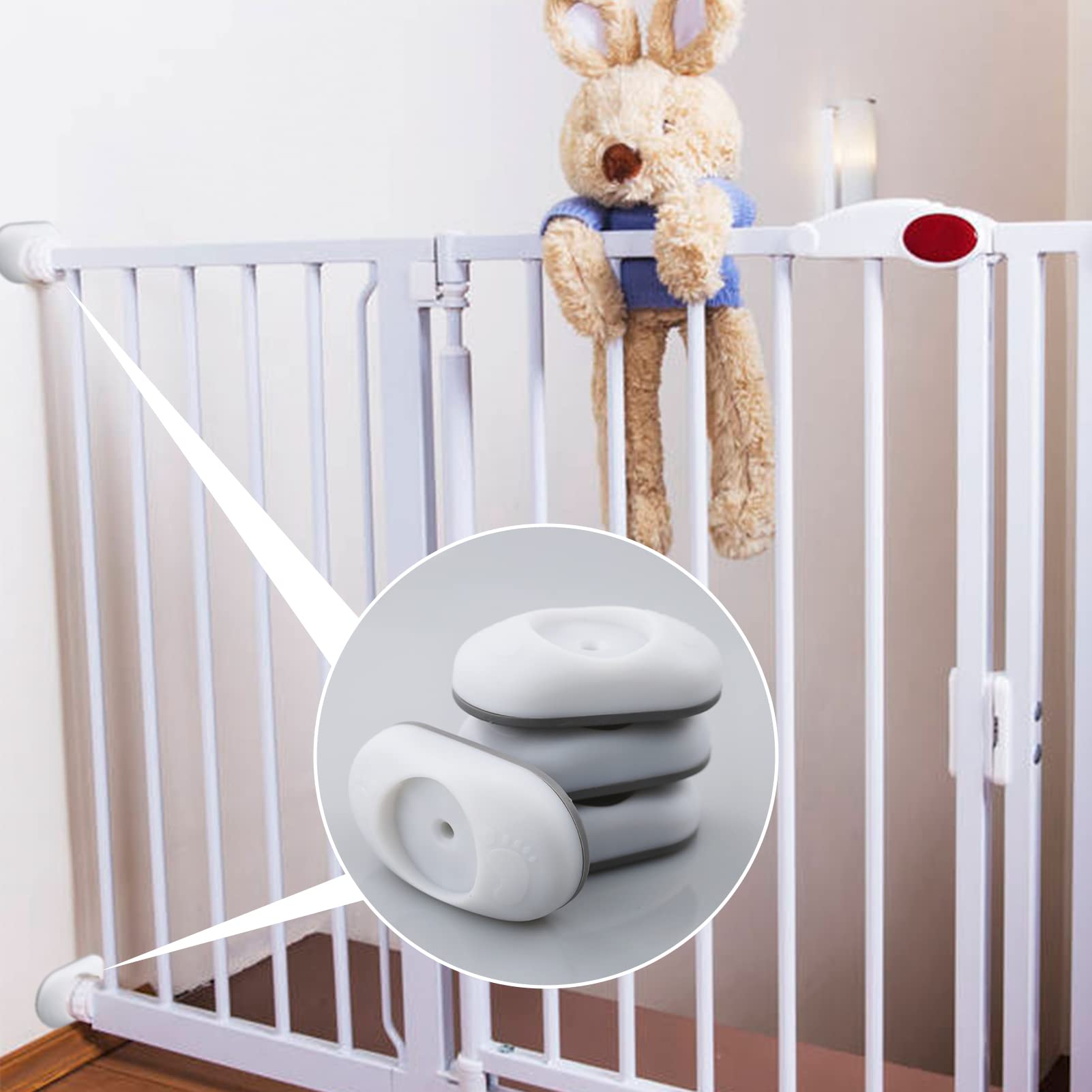 Protezione da parete per cancello bambino, confezione da 4, sicurezza per cancelli a pressione, porte, neonati e animali