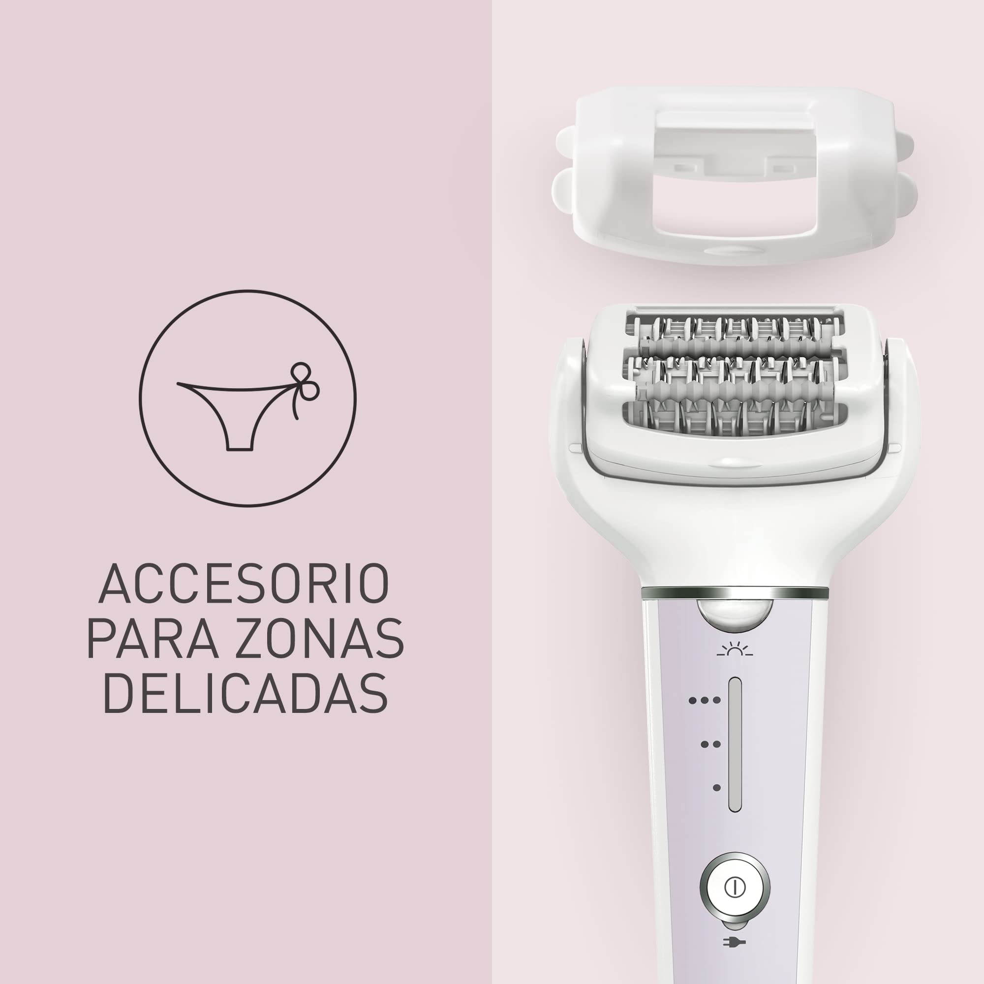 Panasonic ES-EY30-V503 Húmedo y Seco Depiladora, Doble Disco con 60 Pinzas, Flexible 90º Pivotante Cabeza, 3 velocidad Ajustes y LED Luz, 30 Minutos Operación Tiempo, Sin Cable, Cabello Removedor