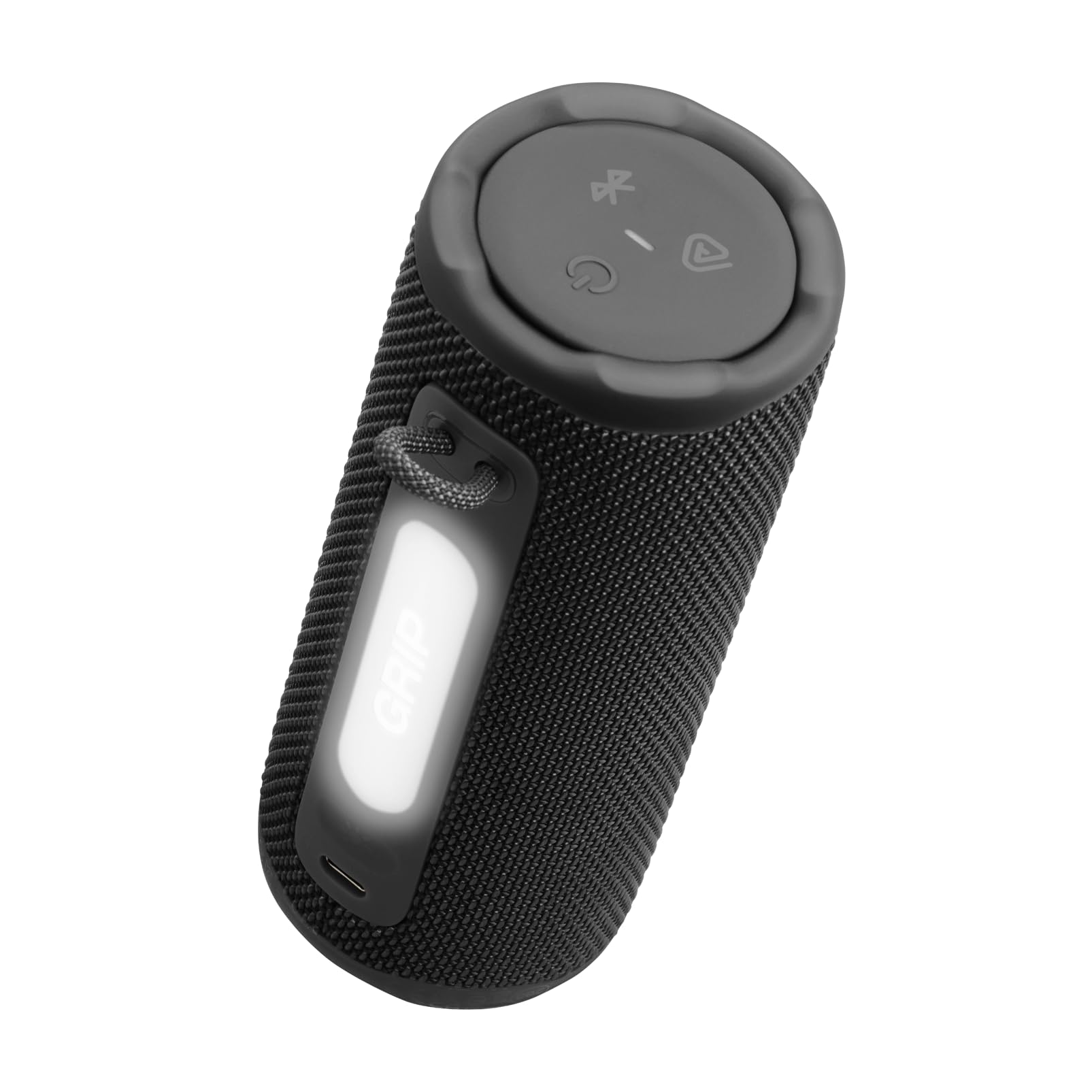 JBL Grip, Enceinte Bluetooth compacte, AI Sound Boost, étanche et resistante à la poussière IP68, éclairage d’Ambiance, 14 h d’autonomie, Connexion Multi-Enceintes Auracast, app JBL Portable, Noir