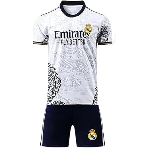 SPORTYWAY Real Madrid New Season White Multicolor Ronaldo 07 Football Jersey Set for Kids and Adults