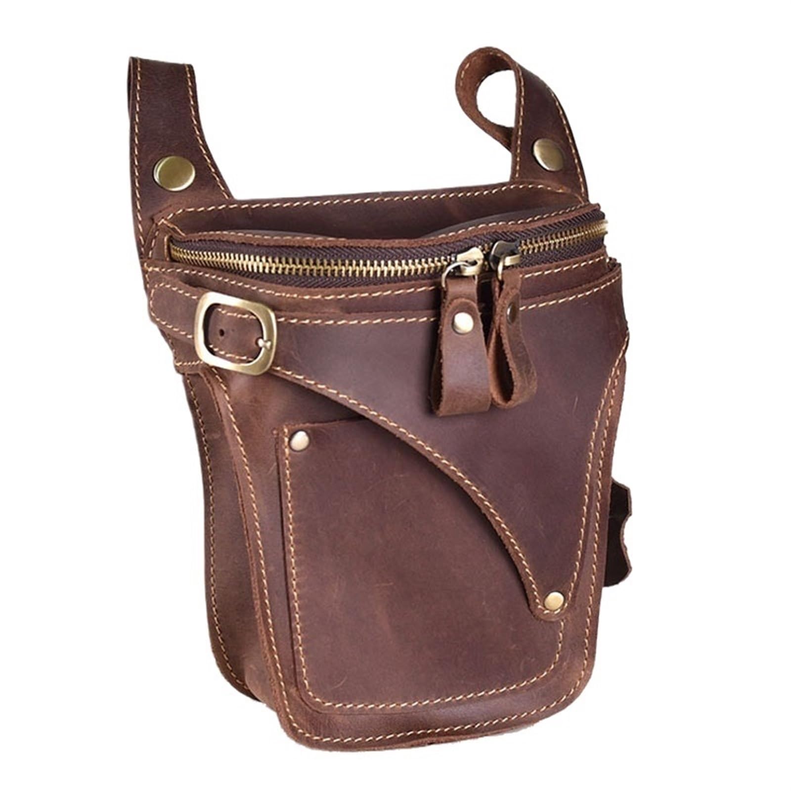 Borsa da gamba Borsa da motociclista in pelle for uomo cintura in vera vintage Marsupio marsupio da uomo