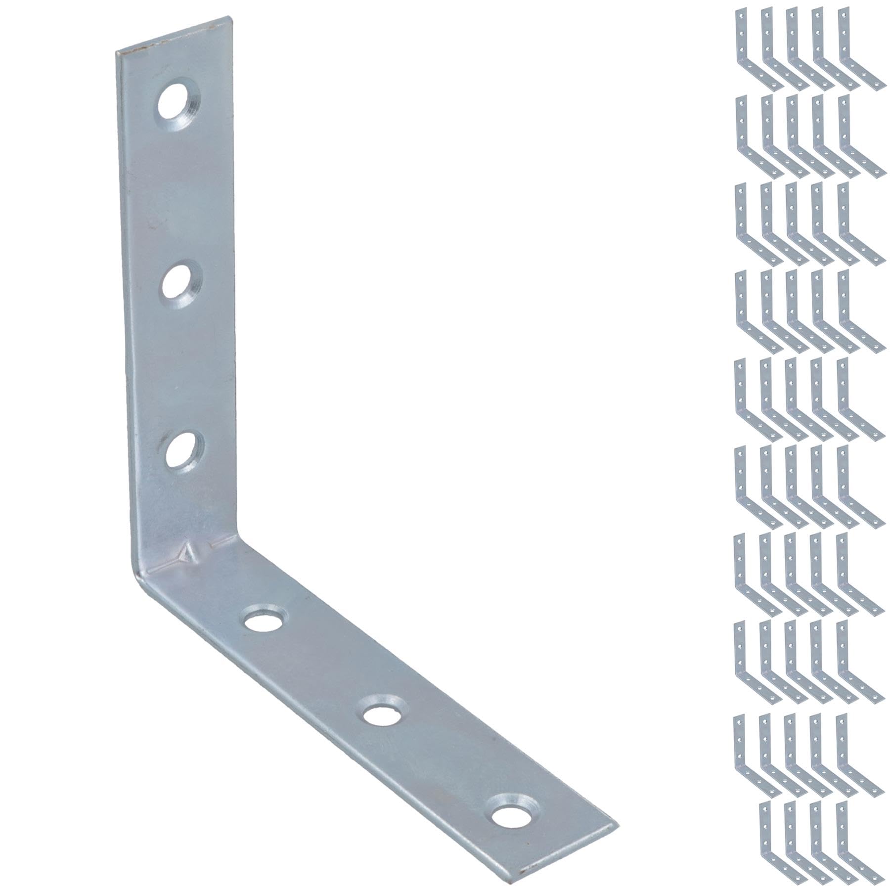 Ab Tools Silver Corner Bracket Fastener Brace Mending Reinforcing Plate 75Mm X 75Mm 50Pc