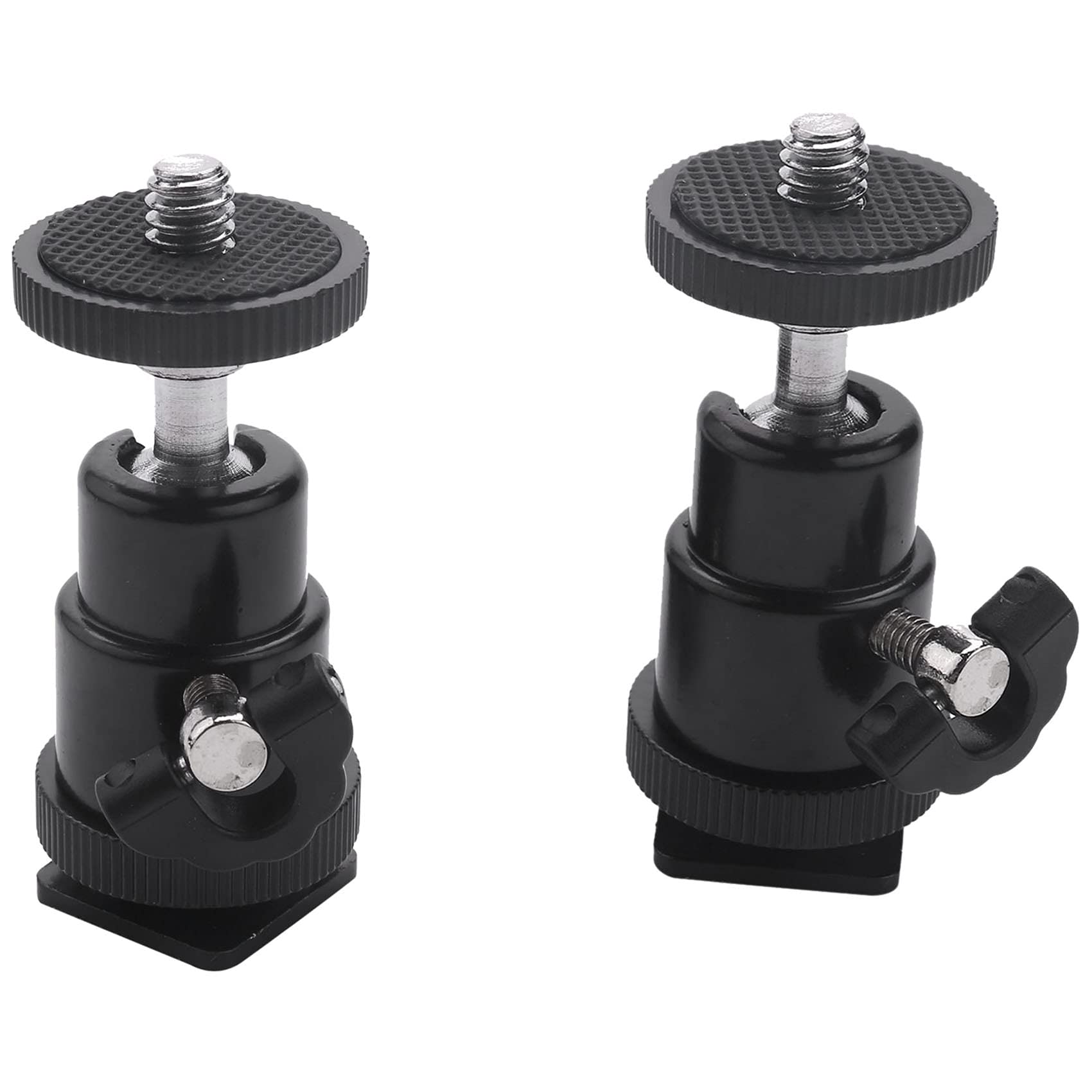SVRITE Mini Rotule[Paquet De 2] avec Adaptateur Port Connexion Rotule ¨¤ 360 Degr¨¦s 1/4 Pouce -Rotule L¨¦g¨¨re Et Pivotante pour Cam¨¦ra DSLR,Cam¨¦Scope,Flash,Support Lampe