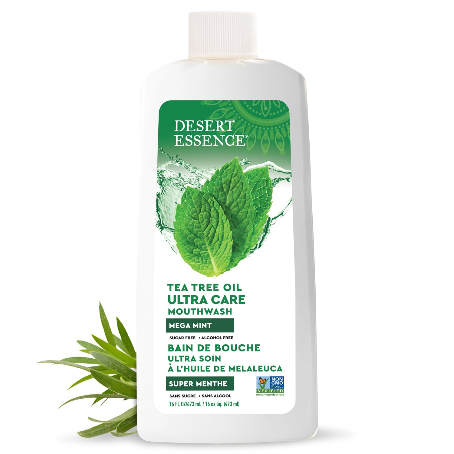 Desert Essence Mouthwash, Tea Tree U/Care Mint, 16 Fluid Ounce by Desert Essence