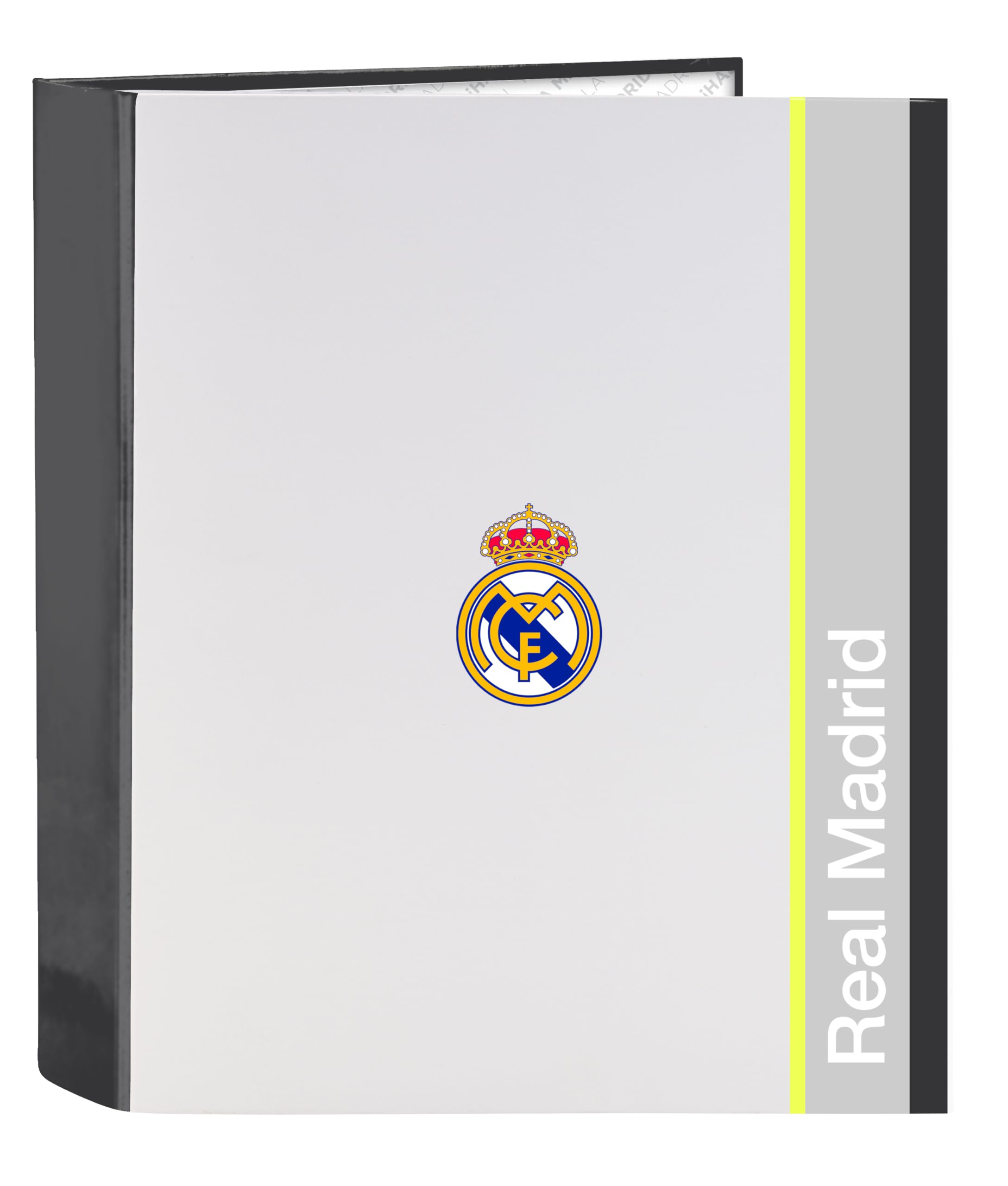 Safta Real Madrid EQUIPACIÓN 25/26 – Folio Folder 4 Rings, Ideal for Children of Different Ages, Comfortable and Versatile, Quality and Resistance, 27 x 6 x 33 cm, white, M, Casual