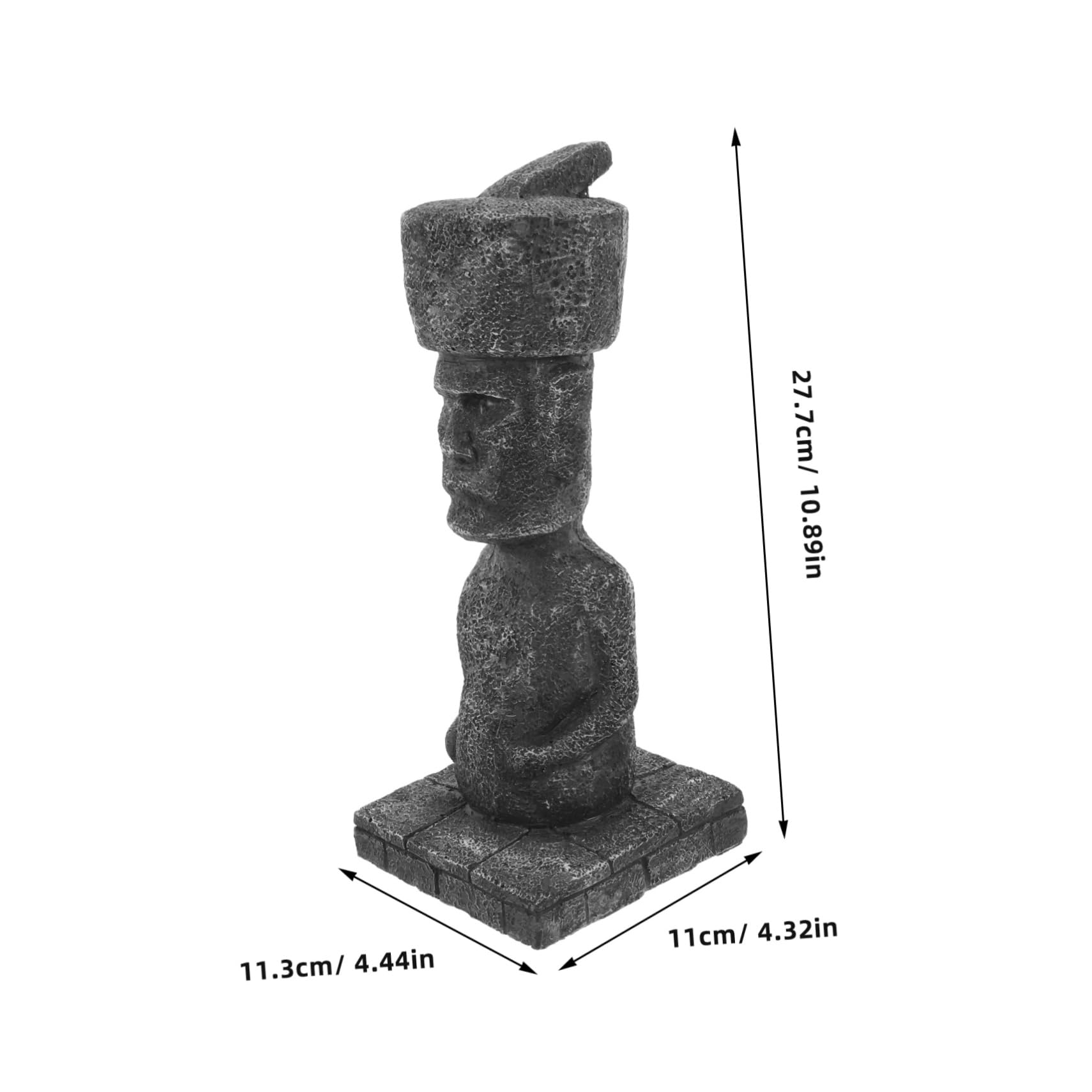 ULTECHNOVO Statua Moai Facile da Sistemare in Resina, Decorazione Antica Effetto Roccia Realistico Ornamento Paesaggistico per Acquario e Casa