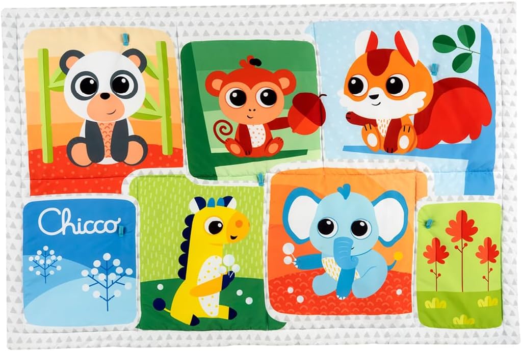 Chicco XXL Forest Mat, Children's Play Mat with Forest Animals, Extra Large 135 x 90 cm, Soft and Colourful – Toy for Children 0+ Months