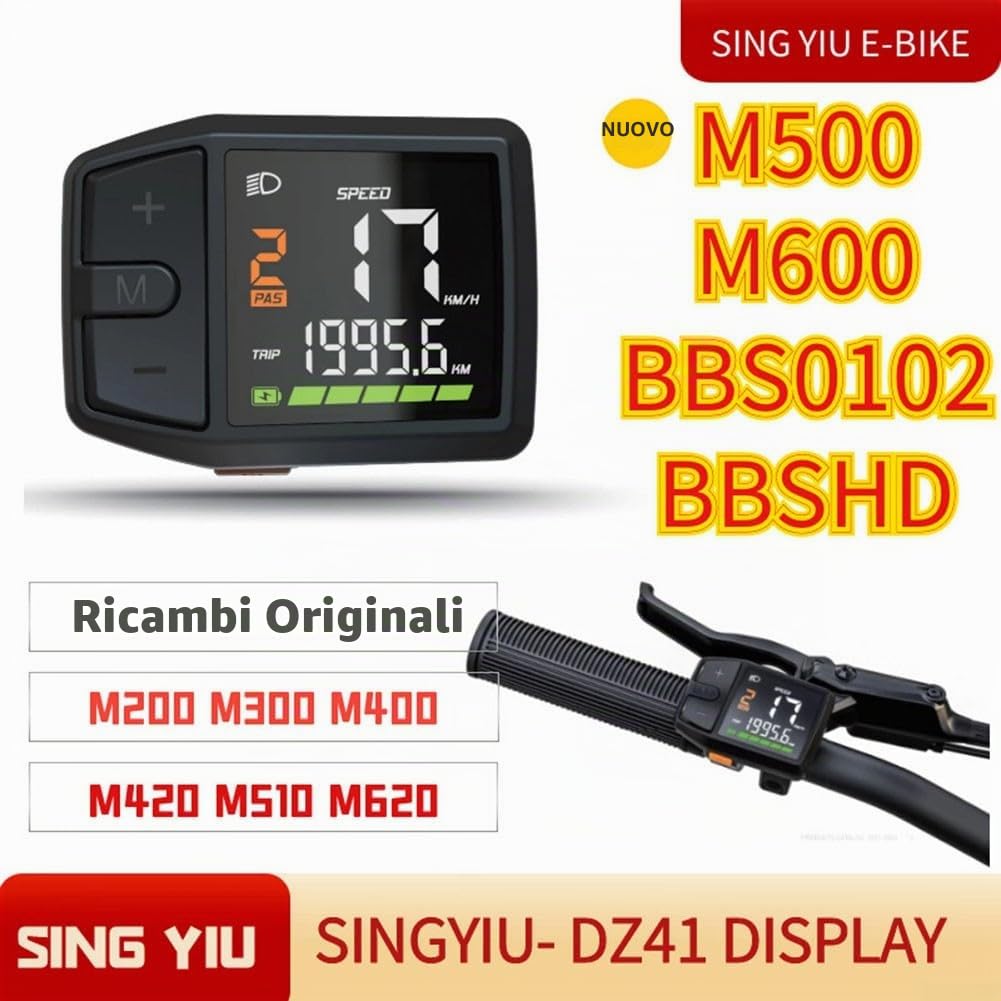 Display DZ41, bici elettrica compatibile con Bafang Motor DZ41 Display M500 M600 BBS0102 HD UART/CAN Protocollo Meter