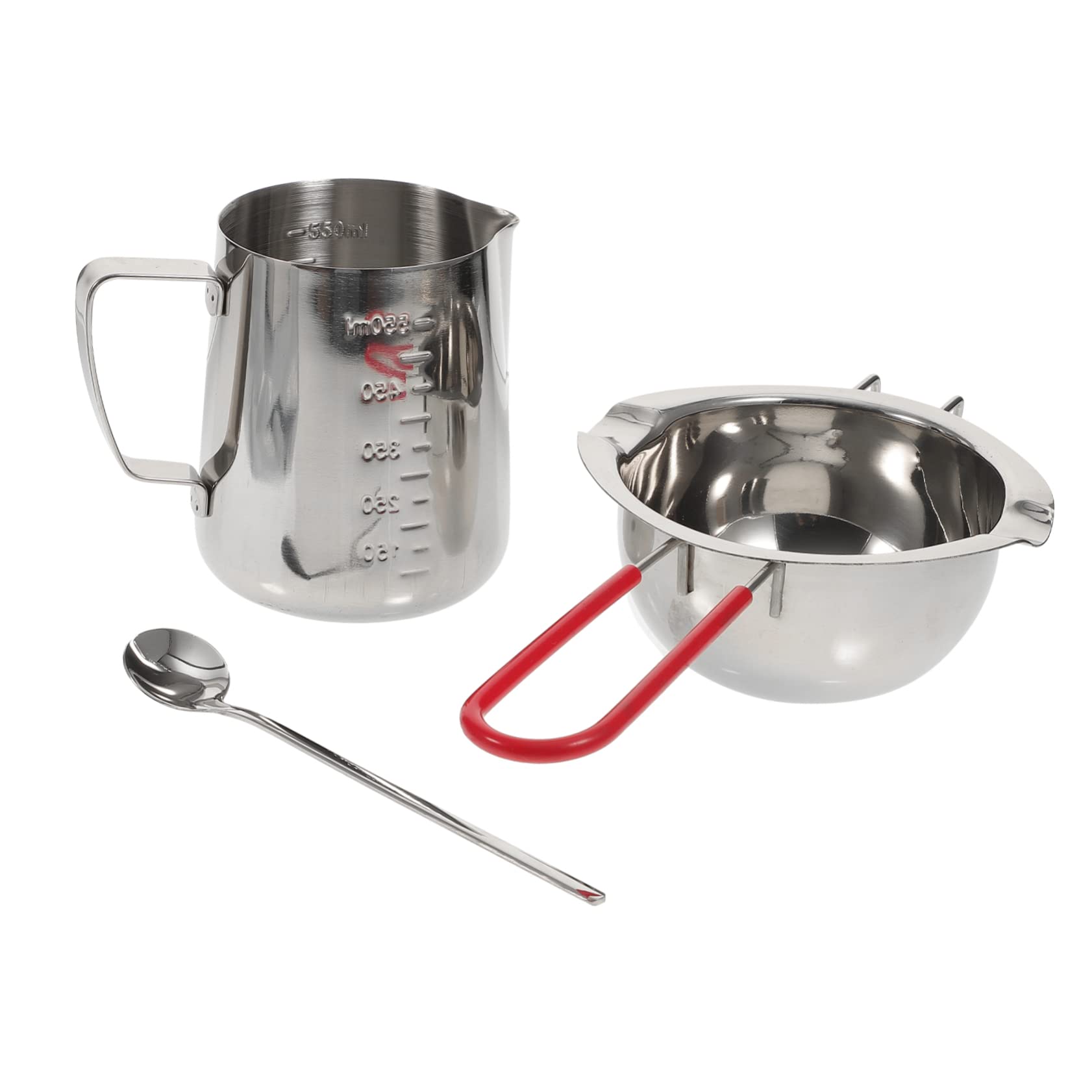TOPBATHY 2 Set crogiolo di cioccolato cocoa butter fornellone Cucchiaio scanalato fabbricazione utensili da cucina ciotola di fusione anti-caldo Acciaio inossidabile