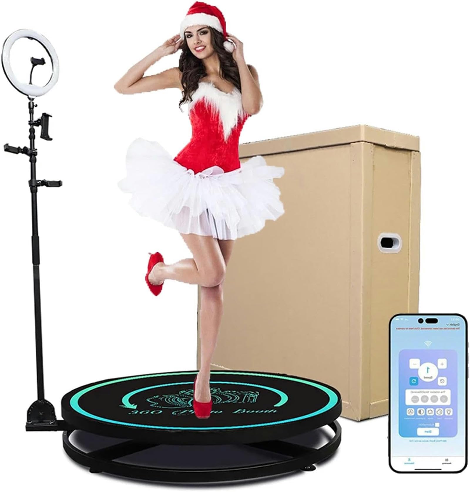 Amazon.co.jp: 360度写真ブースマシン、360度自動回転カメラブース68 