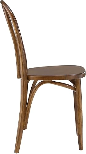Miniatura 3 de Modway Eon - Silla de cocina y comedor de madera de olmo natural en nogal, totalmente montada, respaldo de listones, 16 pulgadas de profundidad x