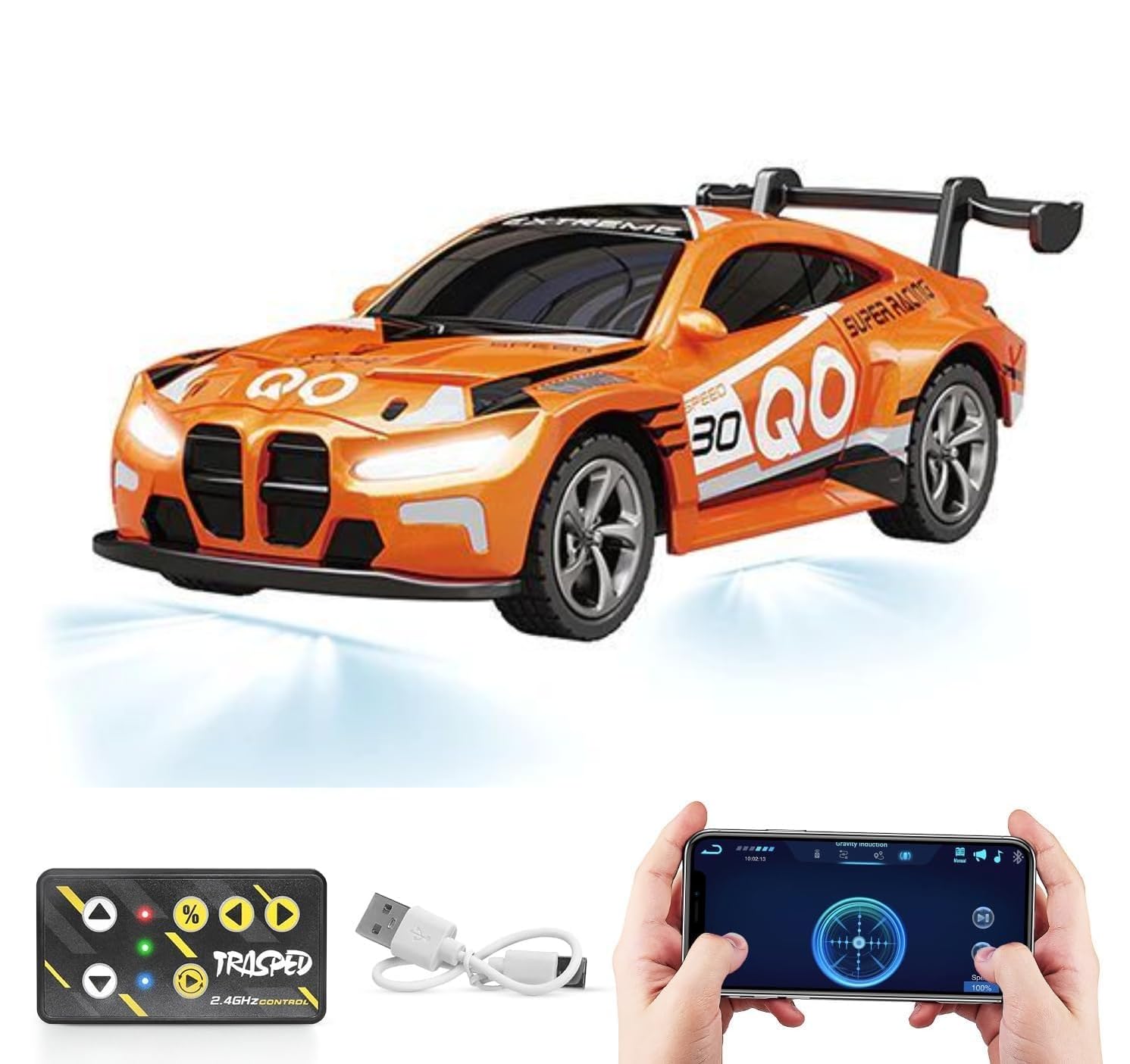 1:64 Scale APP Controllable Mini Alloy Toy Car 3 Speed Adjustment Type C Charging 2.4Ghz RC Toy Car for Kids Gift Toy(Mix Color As per Stock)-picture-24