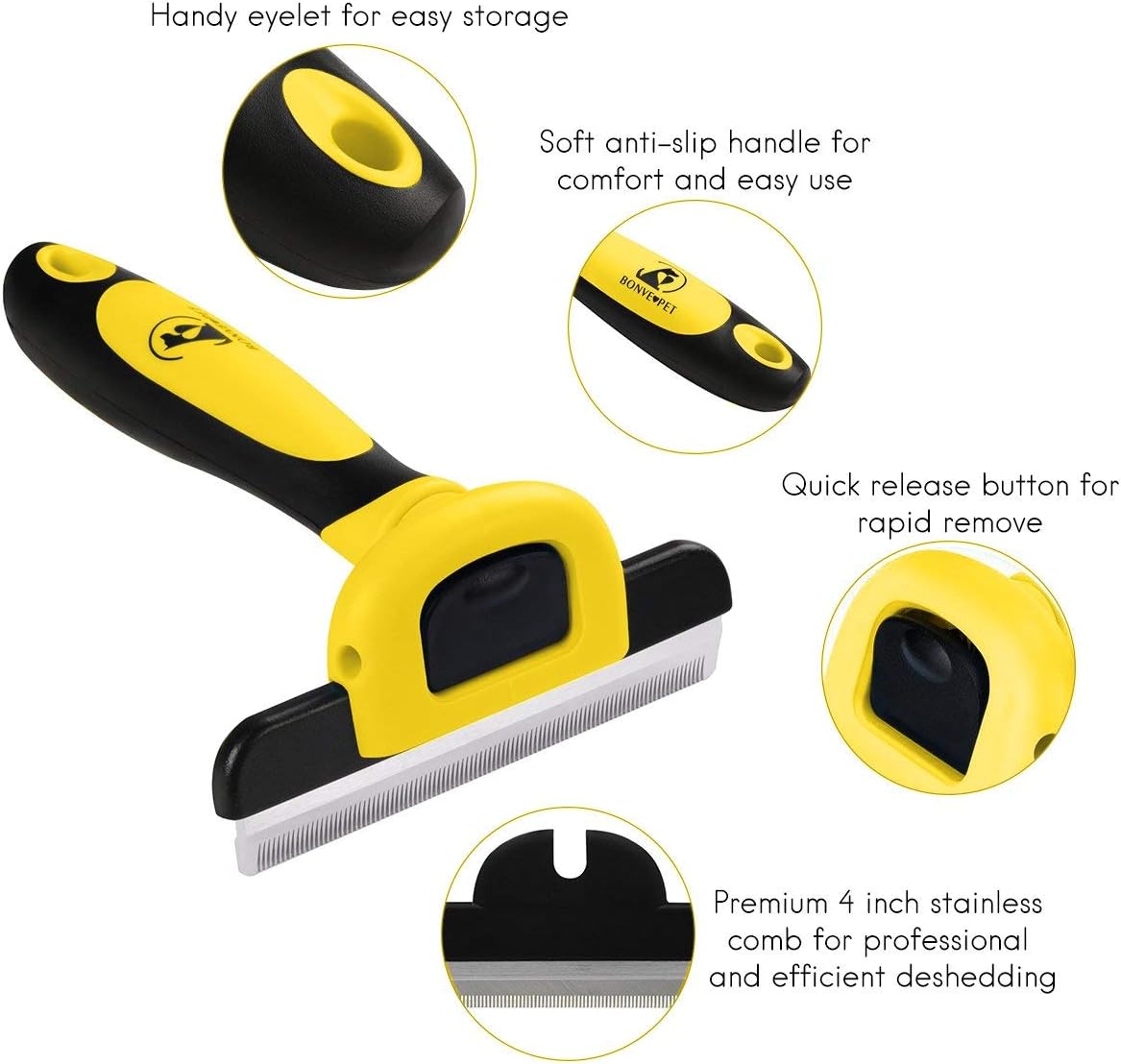 Pet Grooming Brush Effectively Reduces Shedding by up to 95% Professional Deshedding Tool for Dogs and Cats …