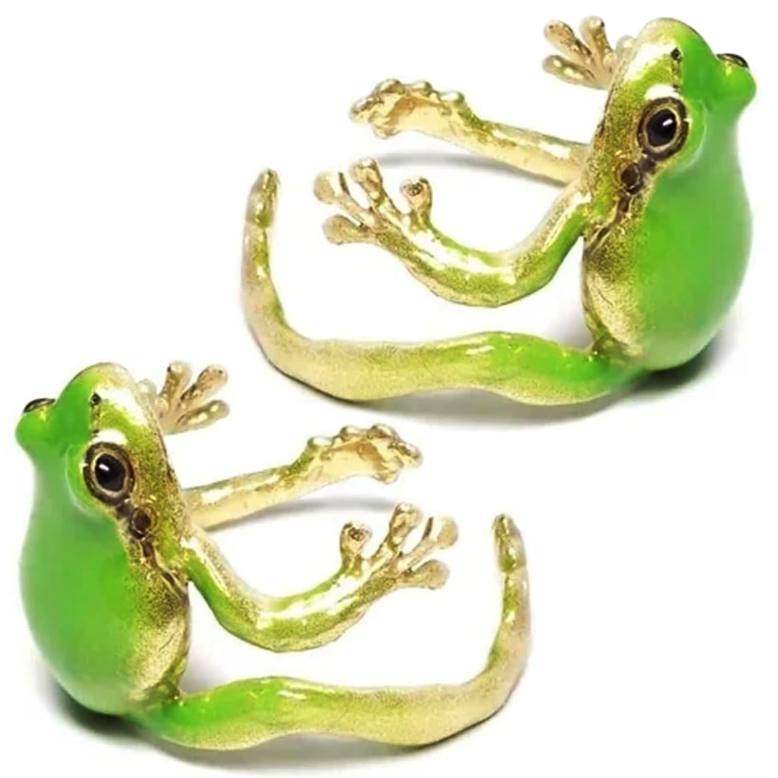 TECHPLUSAdjustable Frog Ring – Creative Tree Frog Shaped Open Ring Thumb Ring, Funny Finger Ring for Men, Women