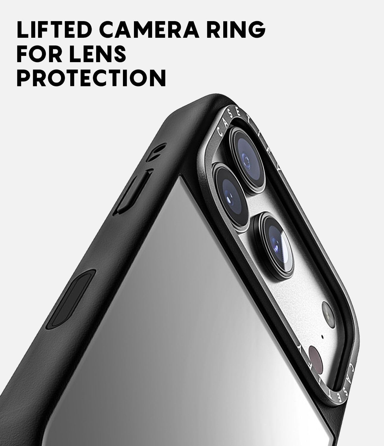 CASETiFY Funda de espejo para iPhone Air [reflectante/compatible con Magsafe / 1.5 m 1 protección contra caídas de grado militar] - plateado sobre negro