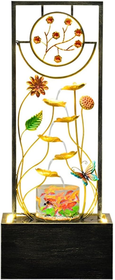 HASMI Fountain Chinese Waterfall Indoor Fountain, Floor Standing Water Fountain with Fish Tank, for Home Office Landscape Decor Fengshui Gift for Gardens (Size : 01), yuqing2022