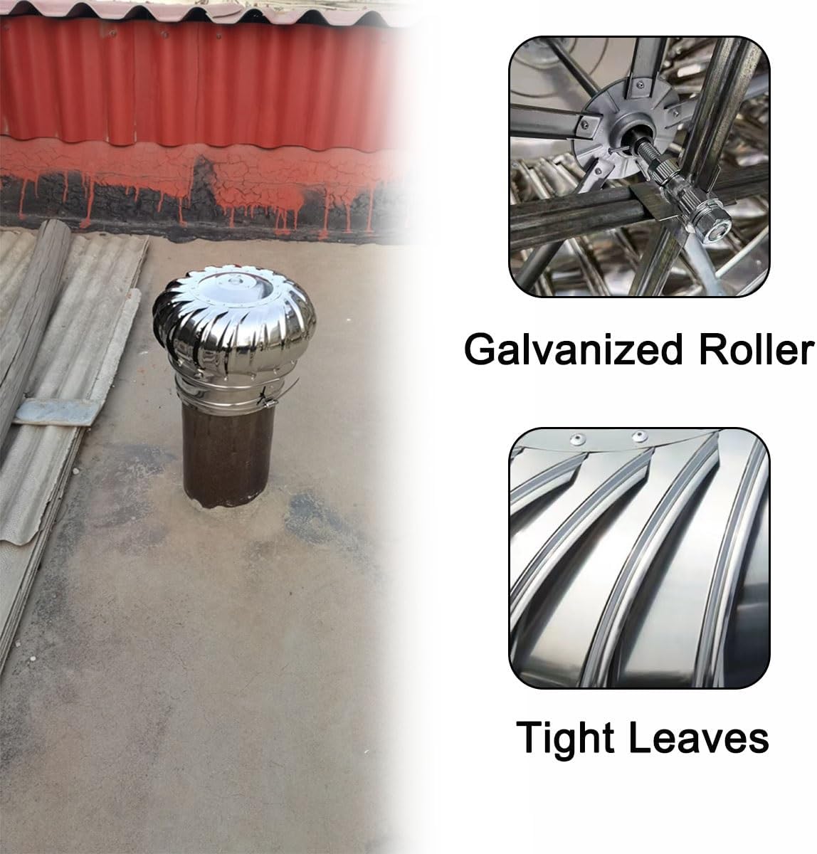 Roof Chimney Cap for Snowproof, Exhaust Chimney Cover, 304 Stainless Steel Flue Lid Chimney Cowl, Spherical Stove Pipe Topper, Airflow Better Vent(3in)