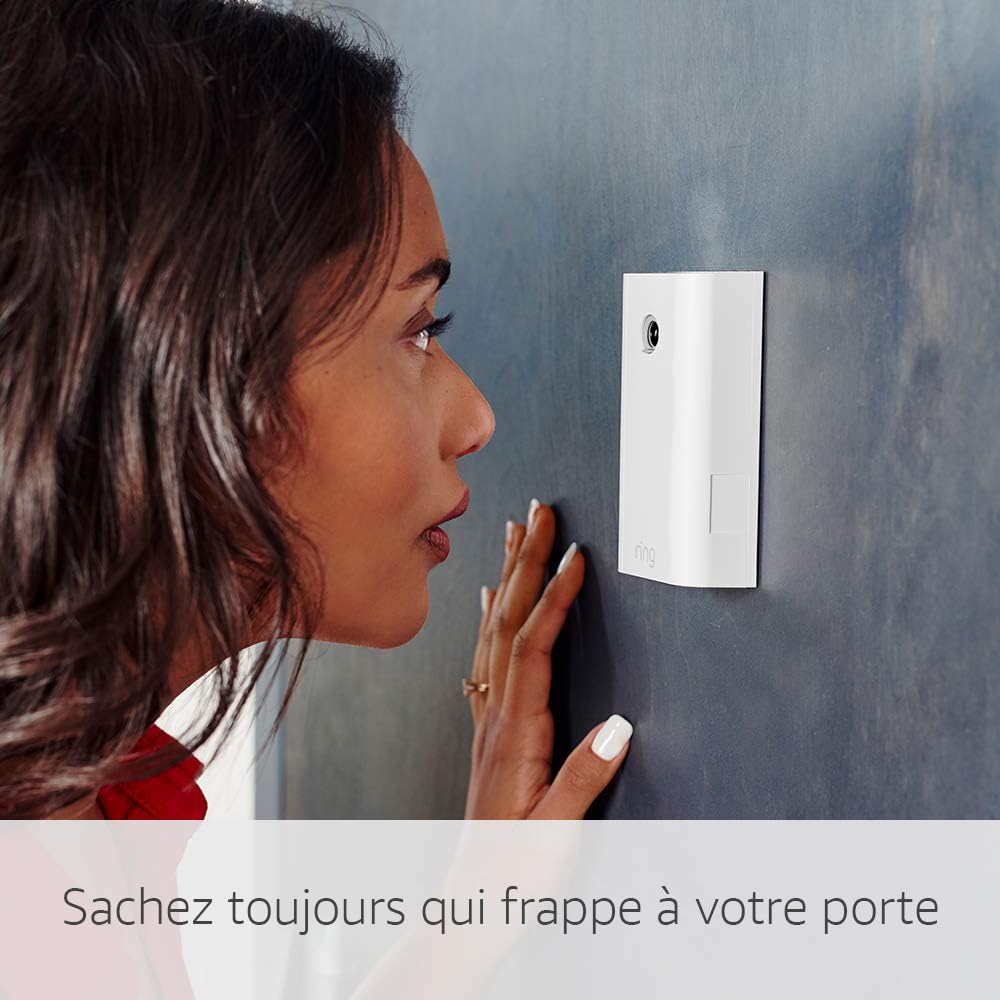 Judas vidéo sans fil Ring (Door View Cam) | Pour portes de 54 à 75 mm d'épaisseur (version recommandée) | Sonnette sans fil avec caméra, vidéo HD 1080p et Wi-Fi | Essai Ring Home gratuit 30 j.