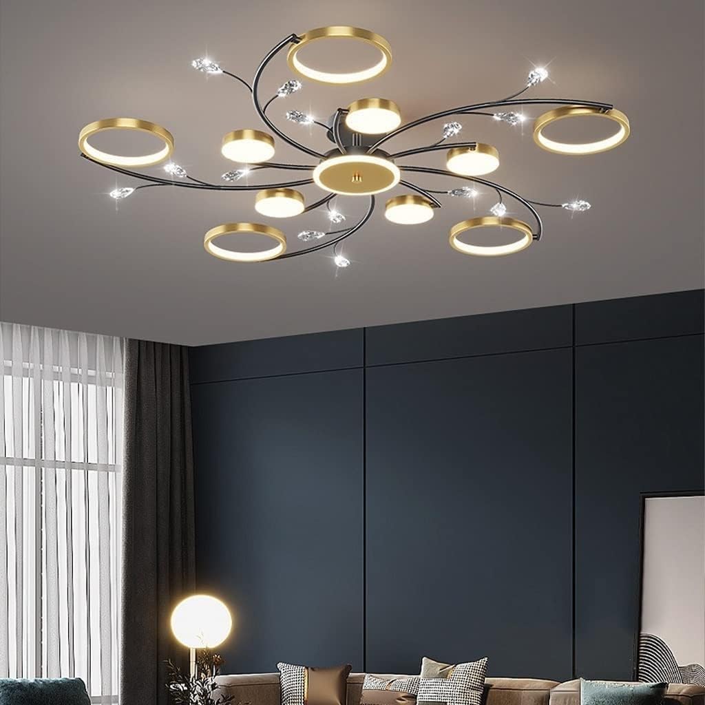Plafonnier en cristal LED suspendu pour ambiance salon et chambre à coucher cosy