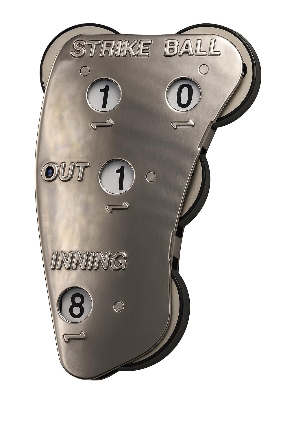 Stainless Steel 4-Dial Raised Letter Umpire Indicator, Silver