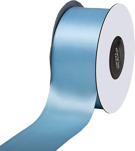 Miniatura 1 de NOYI TRAXD Cinta de satén de poliéster de doble cara de 20 yardas, color azul claro, 1-12 pulgadas de ancho, para manualidades, boda, envoltura de